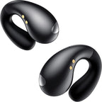 Ultra Open Ear Earbuds - Ergonomic Clip-On Earbuds, Small Bone Conduction Over-The-Ear Headphones with Waterproof Design, Perfect Running Headphones for Sports and Fitness, Black