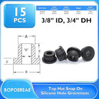 15 Pcs 3/4" Drill Hole, 3/8" ID Silicone Rubber Grommets for Wiring, Automotive Firewall Hole Plug, Top Hat Metal Wall Drywall Grommets for Vinyl Tubing in Hydroponic Irrigation Systems