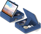 KDD Tablet Pillow Stand with Storage, Foldable iPad Holder for Lap, Desk and Bed, Angle Adjustable Soft Pad Dock with Stylus Mount Compatible with iPad Pro, Air, mini, Book, Phone and Tablet (4-13")