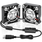 2 Packs USB Fan 40mm x 10mm DC 5V Mini Cooling Brushless Box Fan for Computer Terrarium PlayStation PC Case Xbox Welding Helmet Aquarium Router
