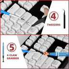 RUNJRX Keyboard Lube Kit with Switch Opener,Tweezers,Keycap Puller,Switch Puller,4-Claw Grabber,Switch Lube Brush for Custom Keyboard, Keyboard Lube Tools