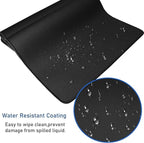 Gaming Mouse Pad, Large Desk Mouse Pad with Stitched Edges,(35.4X15.7In) Durable Non-Slip Natural Rubber Base, Waterproof Computer Keyboard Pad Mat for Esports Pros/Gamer/Desktop/Office/Home, Black