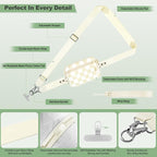 Clip and Go Strap for Phone with Wallet Crossbody, Adjustable Phone Lanyard with Detachable RFID Wristlet Wallet, Phone Strap with Phone Tabs for All Phones, Cream Checkered (M)
