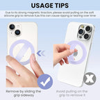 Magnetic Silicone Ring Grip Phone Holder, Loop Grip Phone Holder,Magnetic Phone Loop,Magsafe Phone Grip,Compatible with Magsafe for iPhone 16/15/14/13/12 Series (Purple)