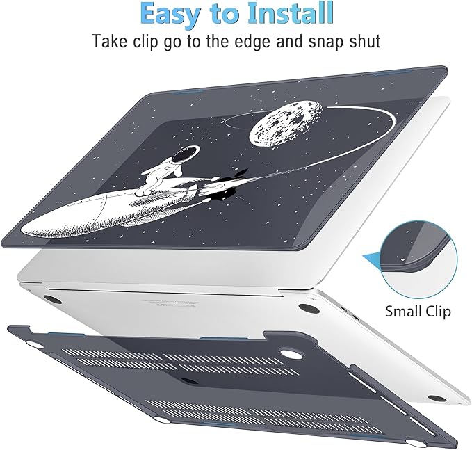 Mektron Case for MacBook Pro 16 Inch A2141 Cover 2019 Release 16" with Liquid Retina Display/Touch ID, Plastic Hard Shell with Keyboard Skin & Screen Protector & Dust Plug, Spaceman