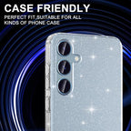 for Samsung Galaxy S24 FE Camera Lens Protector, Individual Metal Ring Tempered Glass Lens Cover, [Strong Adsorption] Scratch Resistant Ultra-Thin HD Clear Lens Cover, 1 Set-Blue
