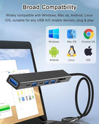VIENON 8 in 1 USB C Hub With SD Card Reader, USB 3.0/2.0 Ports, USB-C Adapter for Laptop, MacBook, iPad Pro, iMac - Aluminum