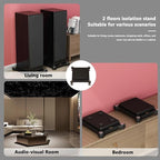 2pcs Subwoofer Isolation Stand, Double-Layered Speaker Isolation Stands with Stainless Steel Metal Feet, Acoustic Speakers Isolation Pad for Floor, Desktop (9.8×11.8in)