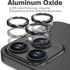 AGVEE 3+3 6 Pack for iPhone 14 Pro 6.1" / 14 Pro Max 6.7" Camera Lens Cover Protector, Metal Ring 9H Tempered HD Glass Camera Cover Protector Film, Black