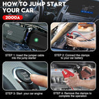 NEXPOW 2000A Peak Car Battery Jump Starter with USB Quick Charge 3.0 (Up to 7.0L Gas or 6.5L Diesel Engine), 12V Portable Jump Box, Battery Booster with Built-in LED Light, Jumper Cables