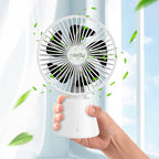 Miady USB Desk Fan, Upgraded 5000mAh Portable Desktop Fan 135°Auto-Oscillating 3 Speeds Mini Cooling Personal Table Fan for Home Office Travel Camping Outdoor