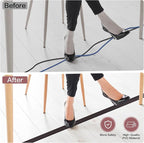Floor Cord Cover Self Adhesive Cord Hider Floor Extension Cord Covers for Floor Power Cord Protector Cable Management Prevent Cable Trips Cable Cavity 0.51" W x 0.31" H (Dark Walnut, 3.3Ft)