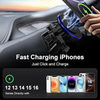 15W Magnetic Car Mount Wireless Charger for Samsung Galaxy S25 Ultra Z Fold7 Flip7 S24 FE S23 Plus S22 S21 MagSafe Wireless Charger Air Vent Auto Car Phone Holder for iPhone 16e 16 Pro Max/Plus 15 14
