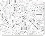 ITNRSIIET Mouse Pad with Stitched Edge Premium Textured Smooth Precise Operation Waterproof Washable Non-Slip Rubber Base Desktop Protection Mat, 10.2×8.3×0.12 inches, Topographic Contour White