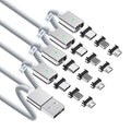 ZBF Magnetic Charging Cable 3A Fast Charging (4-Pack, 3.3/3.3/6.6/6.6 ft) 3 in 1 Magnetic Phone Charger, 480Mbps Data Transfer, USB A to Type C Charger Cable USB-C/Iproduct Micro USB Device - Silver