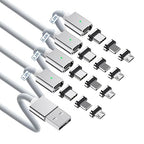 ZBF Magnetic Charging Cable 3A Fast Charging (4-Pack, 3.3/3.3/6.6/6.6 ft) 3 in 1 Magnetic Phone Charger, 480Mbps Data Transfer, USB A to Type C Charger Cable USB-C/Iproduct Micro USB Device - Silver