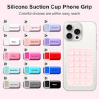 2PCS Silicone Suction Phone Case Mount,Non Slip Suction Cup Phone Mount,Hands-Free Phone Accessories Holder for Selfies and Videos,Silicon Adhesive Phone Stand Sticky for Cell Phone Rose red