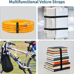 26Ft x 0.8In Adjustable Cable Straps with 30 Buckles, Free Cut Length, Black Reusable Nylon Fastening Cable Ties,Hook and Loop Securing Strap for Cable Tidy Organizer or Storage