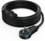 Maximm Monitor Computer Power Cord 12 Ft Flat Plug 360° Rotating PC Cable 3 Prong for, Desktop, Printer, Scanner, 16 AWG NEMA 5-15P to IEC13 - UL Certified