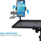 Projector Stand Tripod, Laptop Tripod Stand Adjustable Height from 23.5 to 63.5 inches with Gooseneck Phone Holder, Laptop Floor Stand for Office, Home, Stage, Studio, DJ Racks Holder Mount