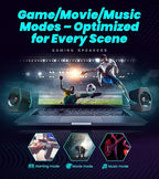 Edifier Hecate RGB Gaming Speakers, 32W Peak Power, Bluetooth 5.1, Game/Movie/Music Modes, 12 RGB Lighting Effects, Compact Design for PC/PS4/Desktop - White