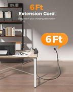 Desk Clamp Power Strip Black, TESSAN 6 Ft Flat Plug Extension Cord with Multiple Outlets, 5 Outlets with 4 USB (2 USB C), 2100J Surge Protector Power Strip, Office Home Dorm Gaming Room Essentials