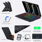 iPad Pro 11 inch Case with Keyboard (M4 2024),Flex Magnetic Detachable Magic Keyboard,Multi-Touch Trackpad,7-Color Backlit,Landscape/Portrait,160° Adjustable Stand for iPad Pro 11 (5th Gen) (Black)