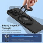 Magnetic Phone Ring Holder for MagSafe Gym Phone Grip Stand Finger Ring Kickstand Dual-Sided Magnetic Pop Socket for iPhone 16 Pro Max 16e 15 14 13 12 Pro Max,Samsung,Compatible for Wireless Car Mount