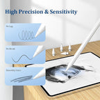 Replacement Tips for Apple Pencil 1st/2nd Gen,No Wear Out Upgraded Apple Pencil Tips,Metal Pencil Nibs for Precise Control - Pen Like 0.78mm Longer Tips for iPad Pencil - 4 Pack White
