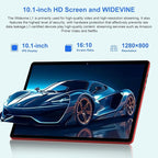 Android 14 Tablet 10 Inch Tablets, 20GB+128GB/1TB Expandable, Tablets with Octa-Core, WiFi 6, Dual Camera, BT 5.0, 6000mAh Battery, HD IPS Display, Widevine L1, Tablet with Keyboard Mouse - Red