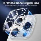 UniqueMe Compatible for 3 Pack iPhone 15 Pro/iPhone 15 Pro Max Camera Lens Protector, [Drop Protection][Case Friendly] 9H Tempered Glass Camera Cover Screen [2023 New Version]- White