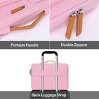 MOSISO 360 Protective Laptop Case 15 inch, 15 inch Laptop Sleeve Compatible with MacBook Air M4 M3 M2 2025 2024 2023, Dell XPS Plus, Side Open Carrying Case with 4 Zipper Pockets&Handle, Pink