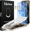 Uyiton Anti-Blue Light for iPhone 15 Pro Screen Protector - Unbreak-Glass Easy to Install Full Coverage Case Friendly Scratch Resistance 9H Tempered Glass Screen Protector for iPhone 15 Pro, 2 Pack
