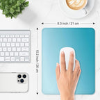 ITNRSIIET Mouse Pad Non-Slip Rubber Base Smooth Surface Stitched Edges Waterproof Durable Compatible with All Mice for Office & Gaming, Desk Accessory, 10.2x8.3x0.12 inch, Aqua Gradient