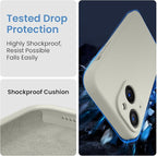 FireNova Designed for iPhone 15 Plus Case, Silicone [Camera Protection] Case with [2 Screen Protectors], Soft Anti-Scratch Microfiber Lining Inside, 6.7 inch, Stone