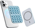 SUCKY Magnetic Suction Cell Phone Grip for MagSafe Case, Silicone Octo Cup Buddy Holder, Hands-Free Removable Mount, Durable Magnet Phone Accessory for iPhone and Android - Baby Blue