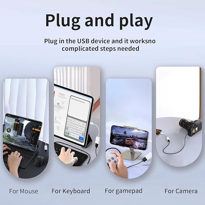 USB C to USB 3.0 Adapter 2 Pack, USB C Male to USB Female OTG Cable Thunderbolt3 to USB Adapter Compatible with MacBook Pro/Air, iPhone 16 Pro Max/16 Plus/16/15, Galaxy S24/S23/S22/S21