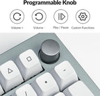 Keychron Q5 Pro QMK/VIA Wireless Custom Mechanical Keyboard, 96% Layout with Programmable Knob, KSA Double-Shot PBT Keycaps with Hot-swappable K Pro Brown Switch for Mac Windows Linux - Gray