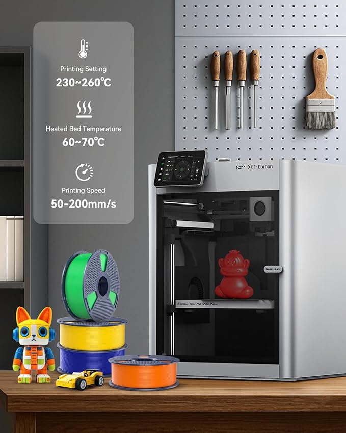SUNLU 3D Printer Filament PETG Filament 1.75mm,Less Stringing Good Layer Adhesion High Toughness,PETG Filament 1.75 ±0.02mm, 1kg Spool(2.2lbs),Sunny Orange