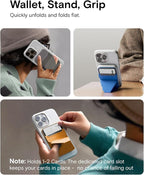 MOFT Magnetic Wallet Stand Compatible with iPhone 16/15/14/13/12 Series, Angle Adjustment & Magsafe Compatible MOVAS Phone Stand,Peppermint