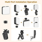 80 LED Selfie Light with 3 Modes, Portable Phone Light with Clip & 1/4 in Screw Hole, Rechargeable Clip Fill Video Conference Selfie Panel Lights for Phone/Camera/iPad/Laptop/TikTok