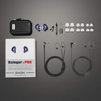 BASN Bsinger PRO in-Ear Monitors Hybrid Dynamic Dual Drivers Two Detachable MMCX Cables Musicians in-Ear Earbuds Headphones (Blue)