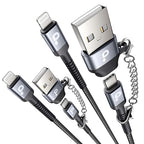 USB Type C to Lightning Cable Fast Charging, [Apple MFi Certified] 2Pack 6ft iPhone Charger Cable Compatible with iPhone 14/13/12/11 Pro Max and USB C Female to USB A Male Adapter with Keychain