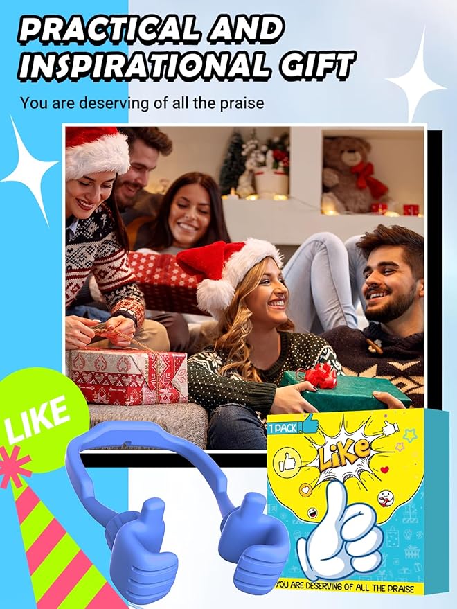 Gifts for Teens Boys Kids Men Adults Cell Phone Stand: Flexible Thumbs Up Lazy Cellphone Holder for Desk Funny Birthday Gifts for Women Mom Teenager Tween Cool Gadget Ideas Christmas Stocking Stuffers