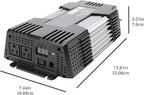 Amazon Basics 1000W Car Power Inverter - 12V to AC 110V, 13.81 x 7.44 x 3.07 inches