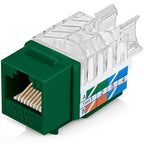 Everest 45° Angled RJ45 Cat6 Keystone Jacks 100-Pack in Green - Slim Profile Female RJ45 Connectors - Cat 6 Keystone Jack - Compatible with 45° Angled Speed Termination Tool - 45Term (B0BL3GS7ZY)