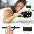 Digital Clock Large Display, LED Alarm Electric Clocks Mirror Surface for Makeup with Diming Mode, 3 Levels Brightness, Dual USB Ports Modern Decoration for Home Bedroom Decor-Black
