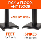 ECHOGEAR Premium Universal Floor Speaker Stands - Vibration-Absorbing MDF Design Works with Edifier, Polk, & Other Bookshelf Speakers Or Studio Monitors - Includes Sound Iso Pads & Carpet Spikes