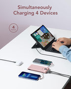 VEGER Portable Charger for iPhone with Built in Cables and Wall Plug, 10000mah Slim Fast Charging USB C Power Bank, Travel Essential Battery Pack Compatible with iPhone, iPad, Samsung etc(Crepe)