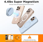 Magnetic Phone Ring Grip Holder, Silicone Finger Loop Grip, Compatible with MasSafe, Back of Phone for iPhone Pro Max/Plus/16/15/15/14/13/12 Series, Baby Blue